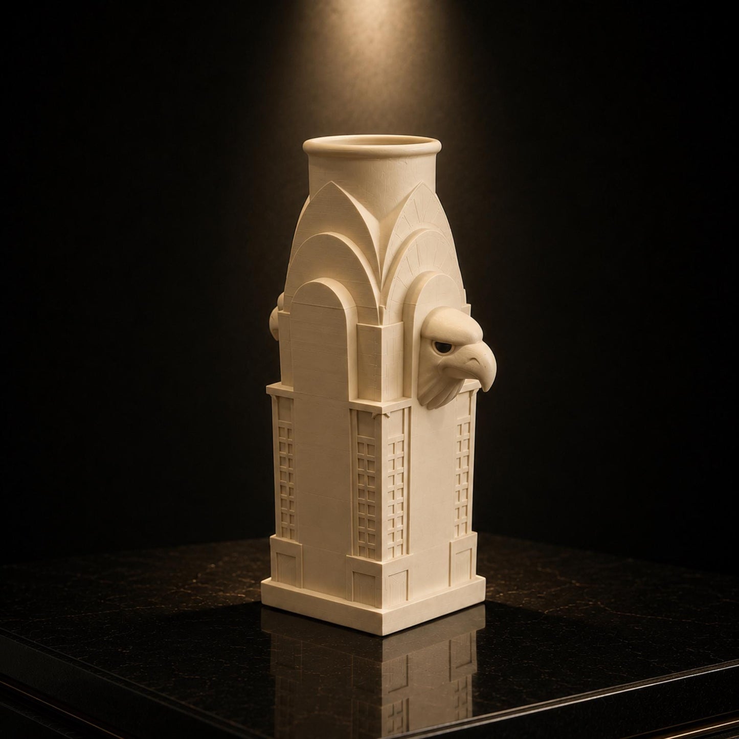American Skyscraper Decor Set | Art Deco Architectural Sculpture Trio | Cream Tower Gift
