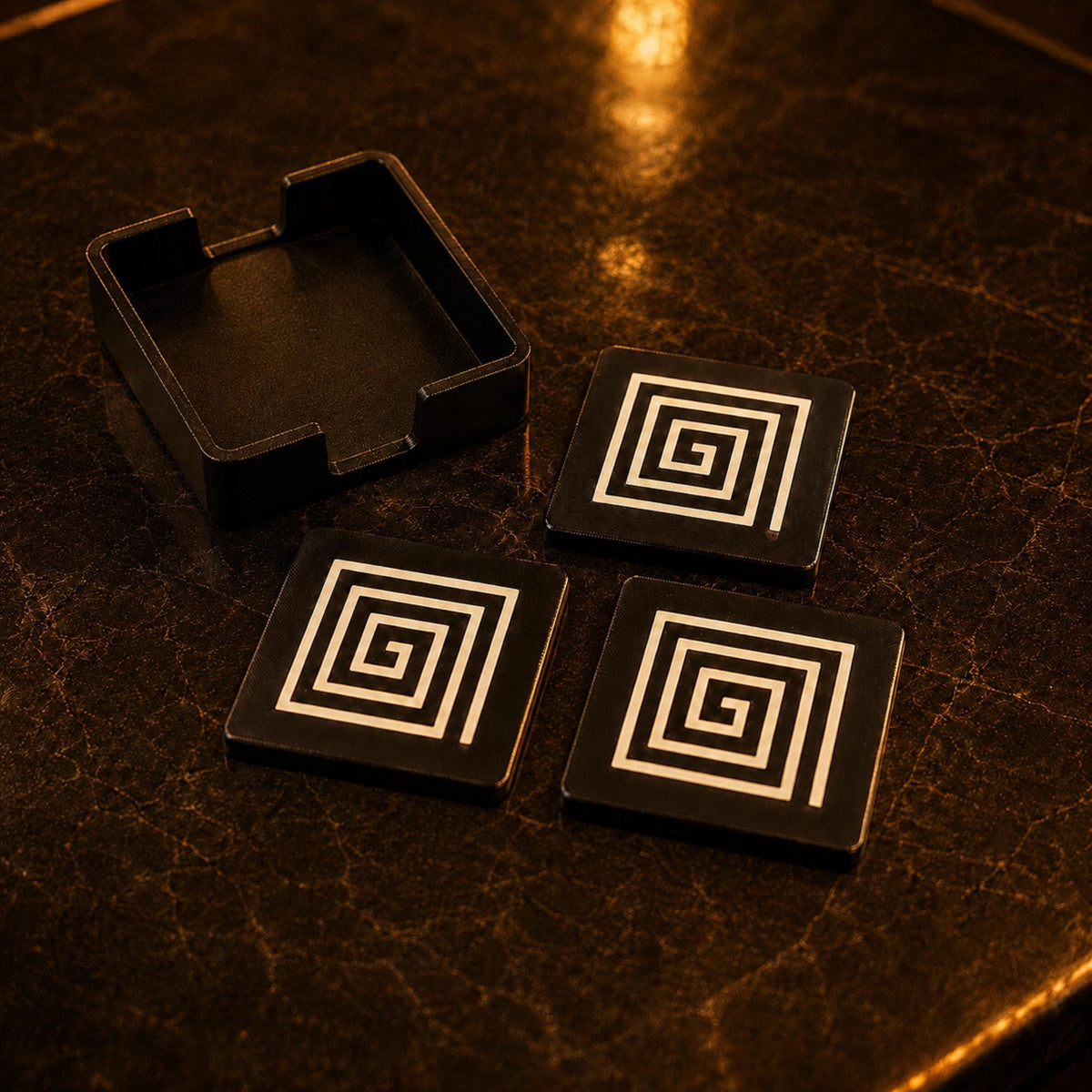 Jazz Musicians Lamp Set | Art Deco Jazz Duo Lamp, Spiral Coaster Set & Labyrinth Tray | Speakeasy Gift