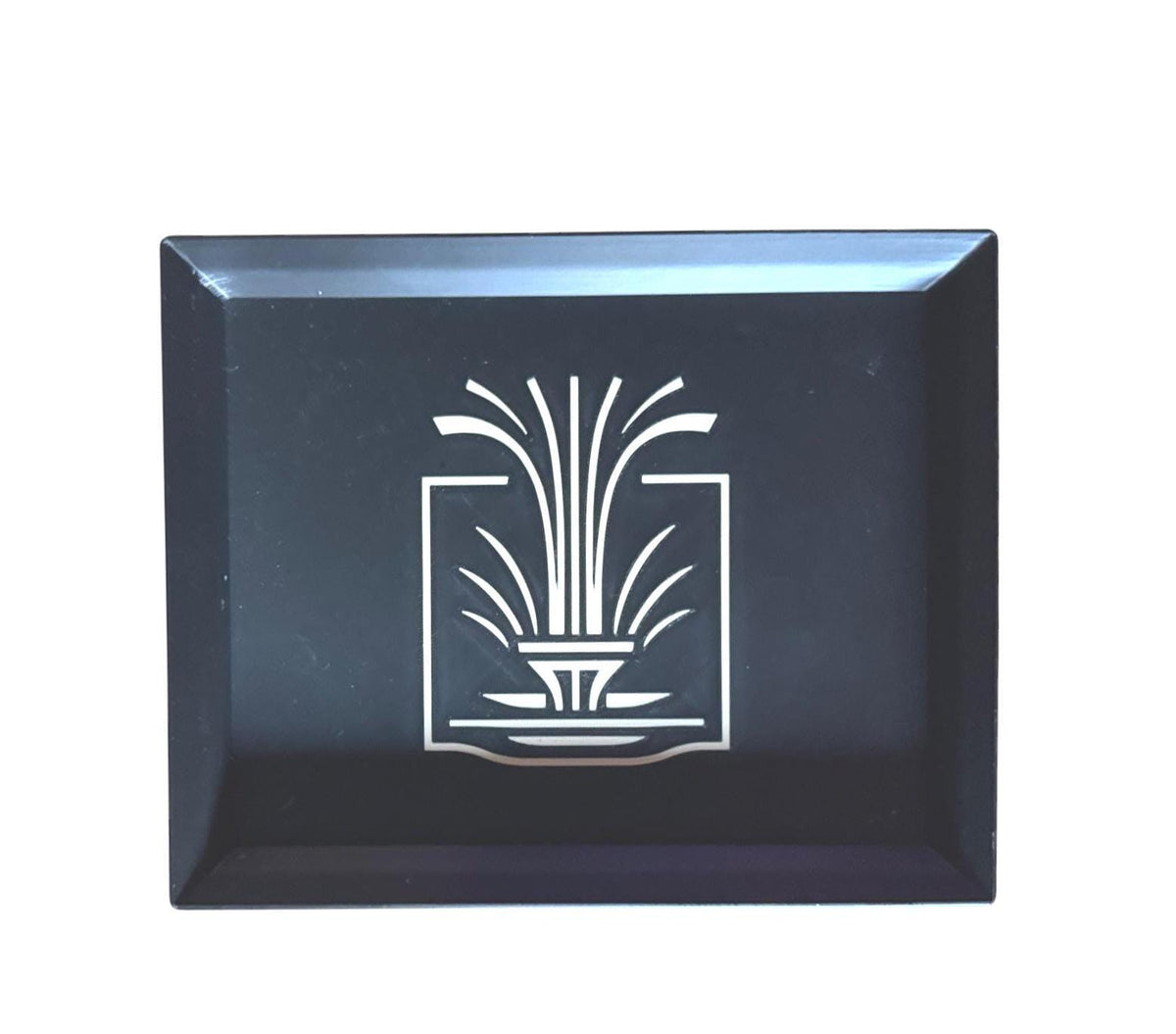 Fountain Art Deco Tray Black Tan  Elegant Geometric Catchall, Decorative Display Accent, Modern Vanity or Entryway Organizer, Serving  Tray
