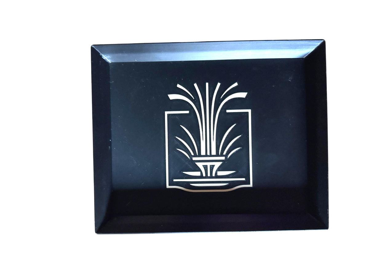 Fountain Art Deco Tray Black Tan  Elegant Geometric Catchall, Decorative Display Accent, Modern Vanity or Entryway Organizer, Serving  Tray