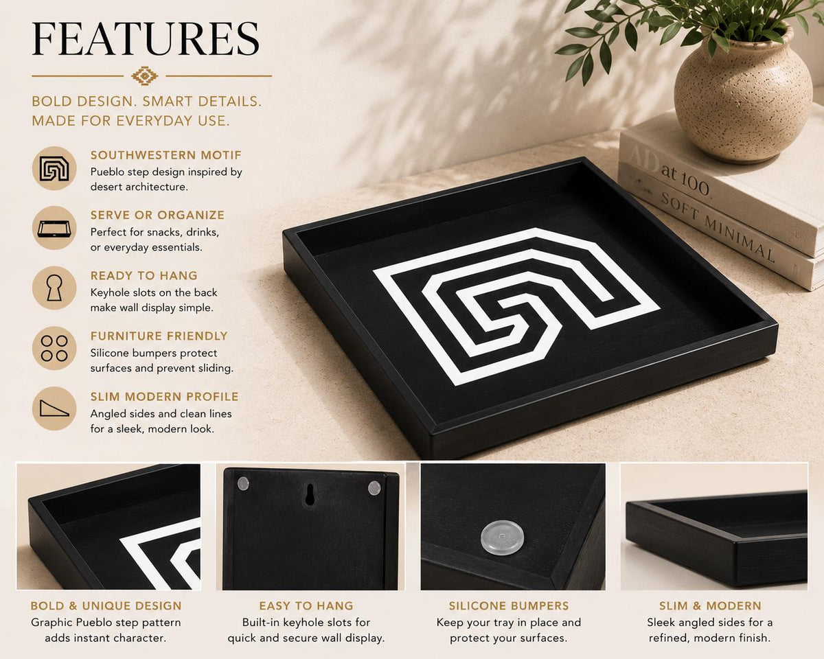Southwestern Decorative Tray | Coffee Table Tray | Art Deco Catchall | Housewarming Gift