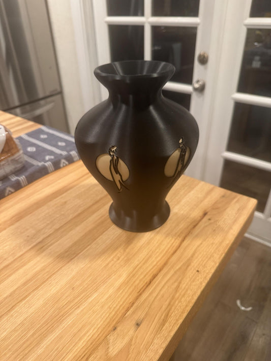 JAPAN ELEGANCE Geisha in the Moonlight Vase, modern black decor, Japanese inspired centerpiece, minimalist shelf styling, gift for her