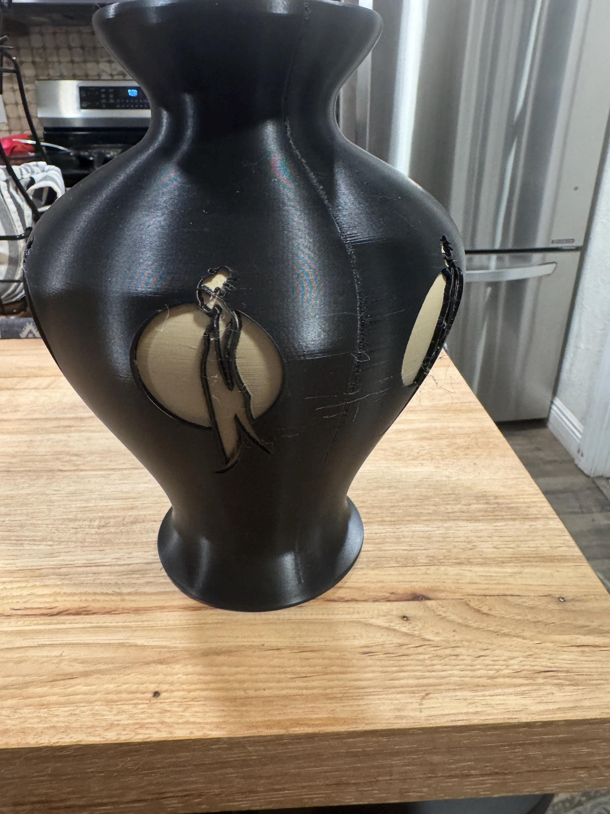 JAPAN ELEGANCE Geisha in the Moonlight Vase, modern black decor, Japanese inspired centerpiece, minimalist shelf styling, gift for her