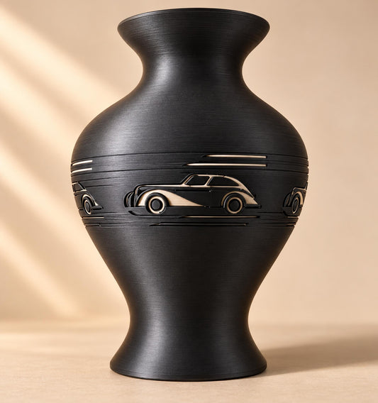 Art Deco Decorative Vase | Vintage 1920s Motor Age Roadster Vase | Classic Car Decor | Home Office Accent