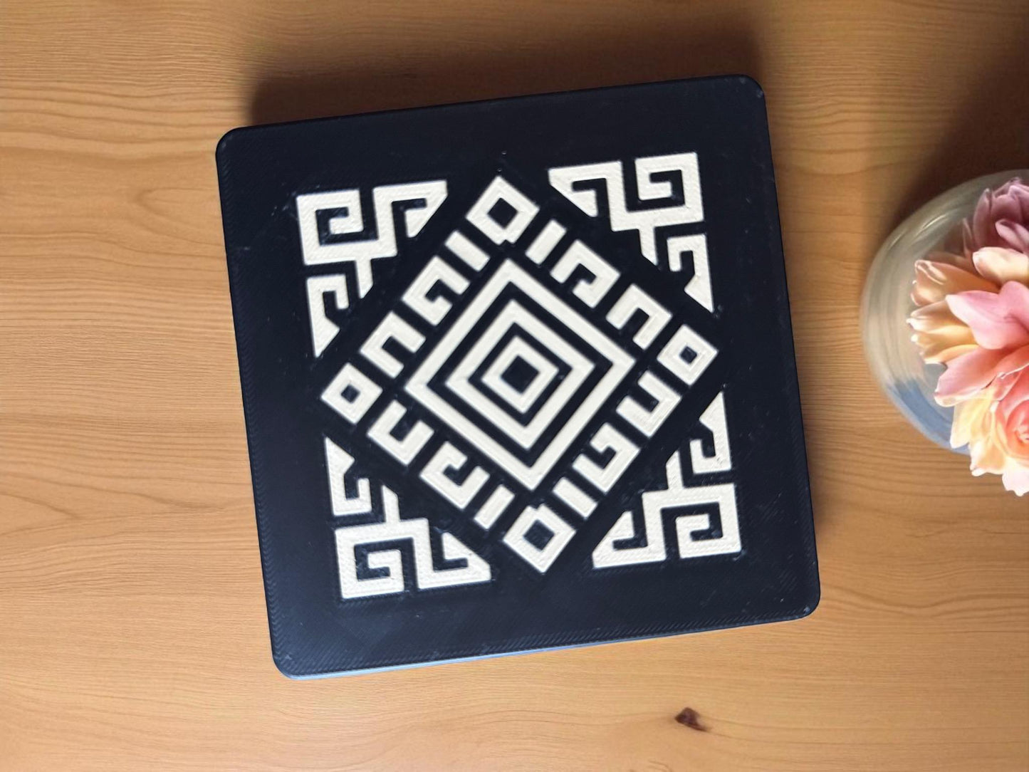 Andean Interlocking Coaster Set | Geometric Drink Coasters | Coffee Table Decor | Peruvian Inspired Design
