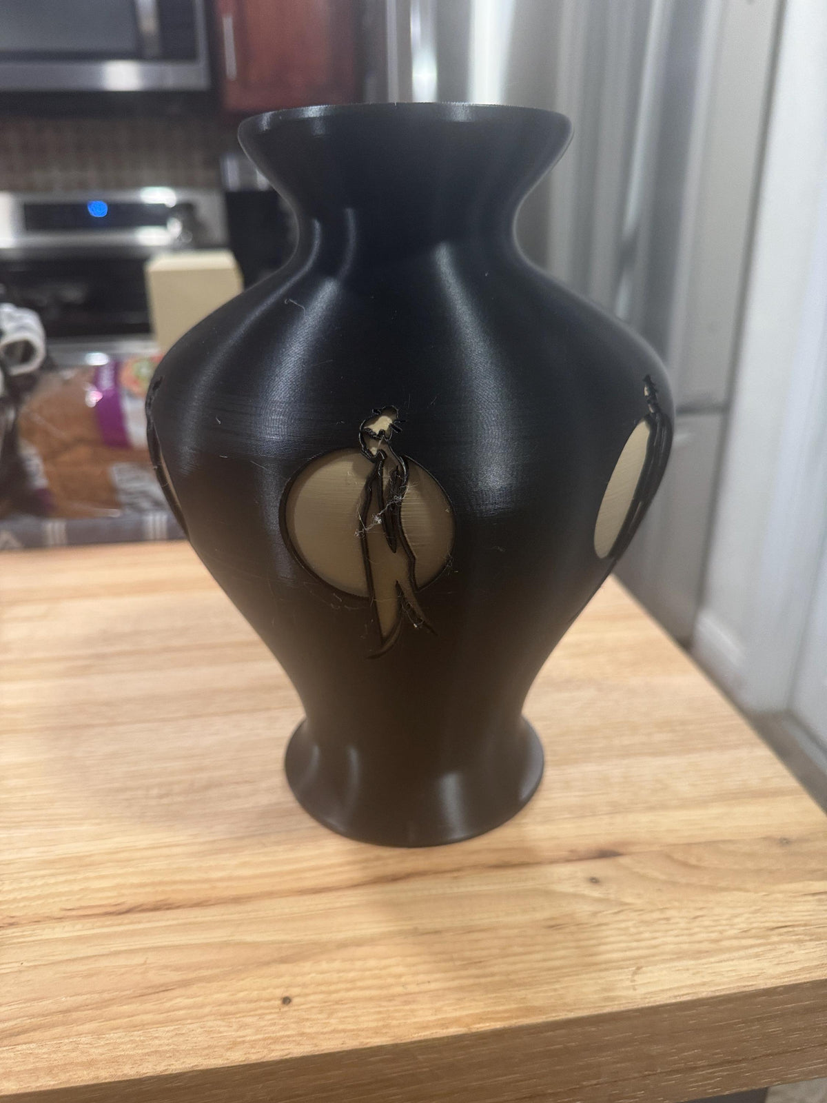 JAPAN ELEGANCE Geisha in the Moonlight Vase, modern black decor, Japanese inspired centerpiece, minimalist shelf styling, gift for her