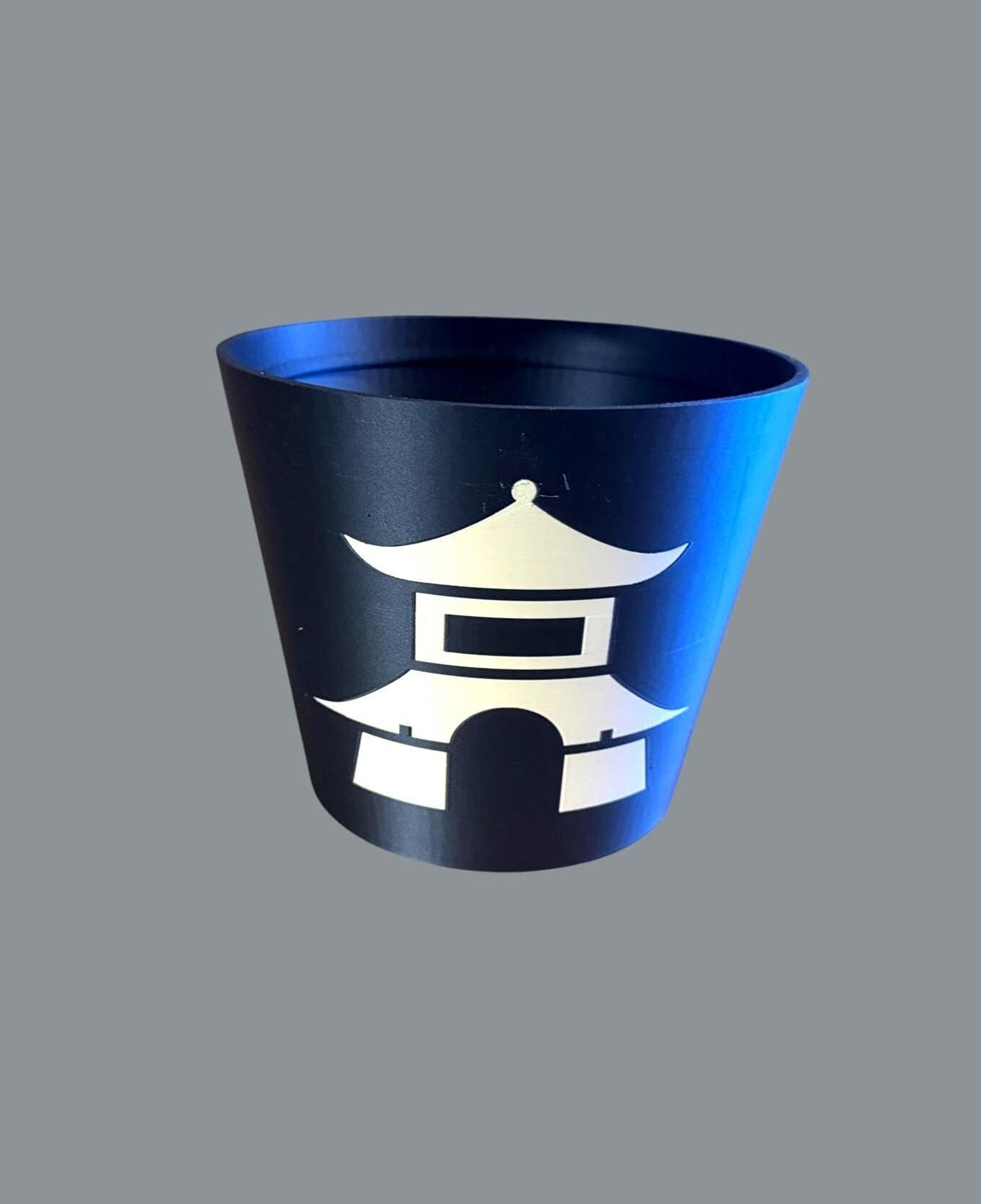 Japanese Pagoda Black Cachepot Planter  Small, Medium, or Large Indoor Pot for Zen Decor, Minimalist Asian Home Accent