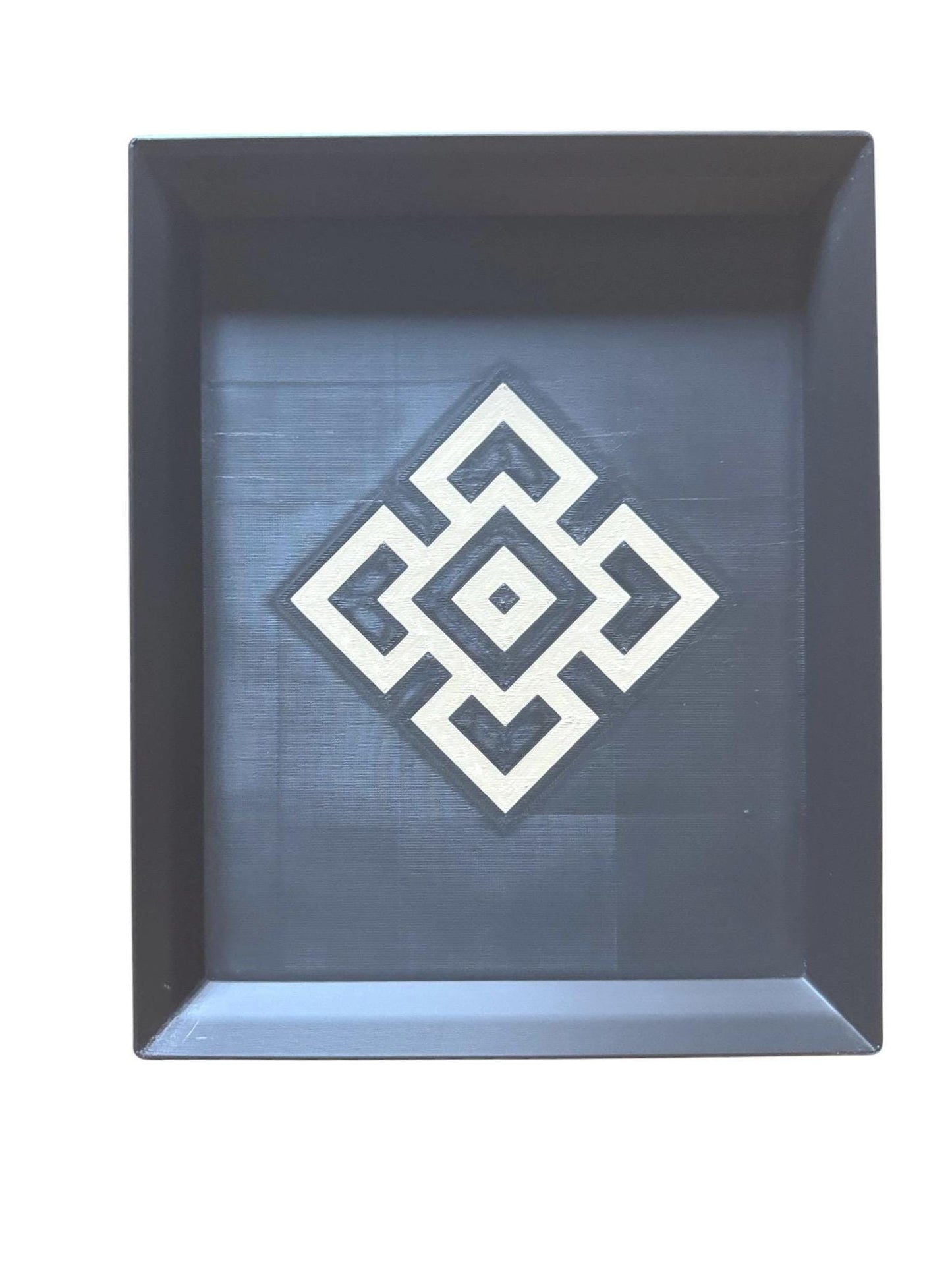 Andean Interlocking Tray   Black and Tan Accent, Modern Heritage Design, Catchall or Coffee Table Tray from our Americas Collection