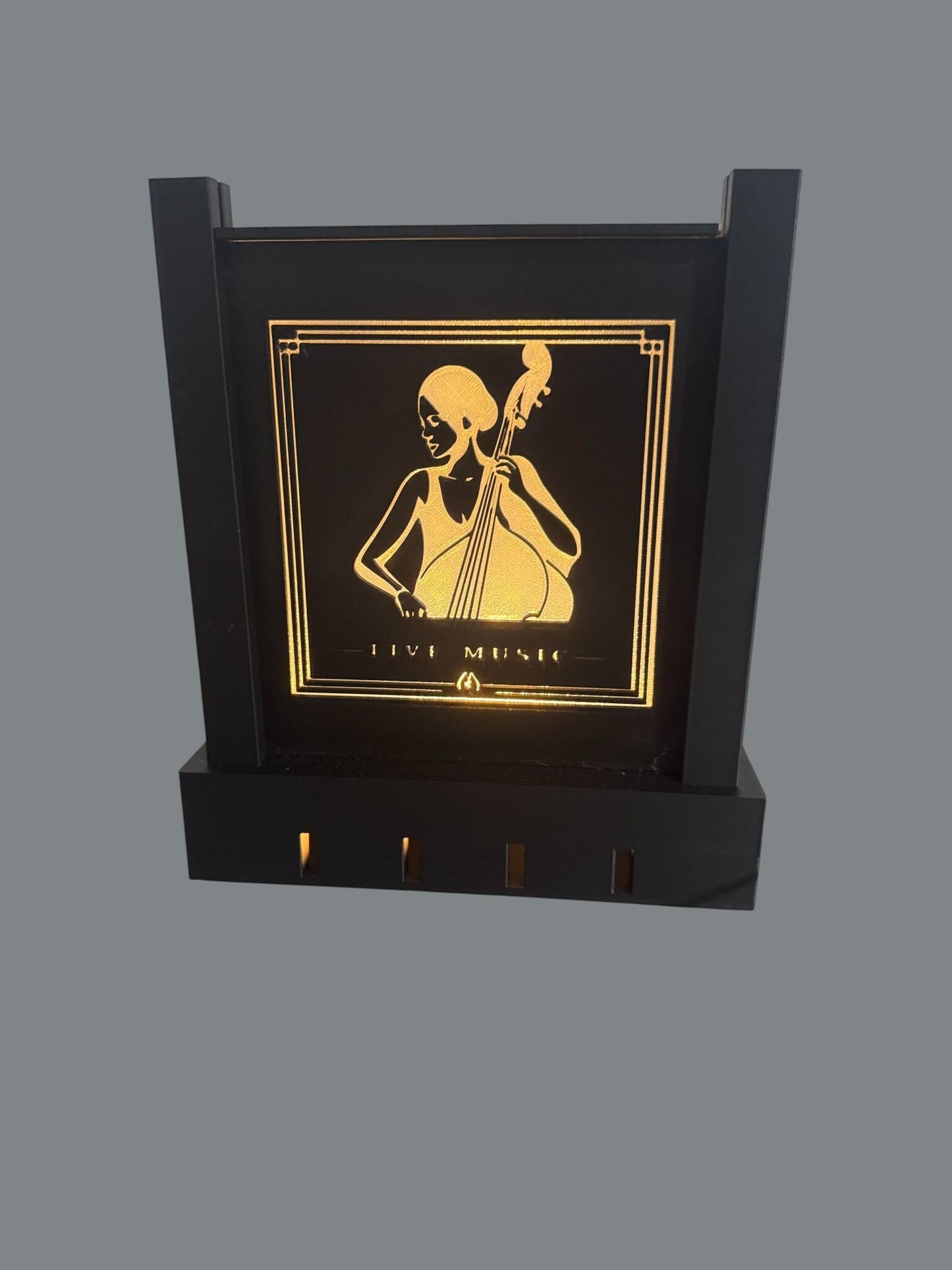 ART DECO CELLO Player Table Lamp, Musician Silhouette Nightstand Light, Elegant String Instrument Decor, Jazz Age Music Gift, Cellist Accent