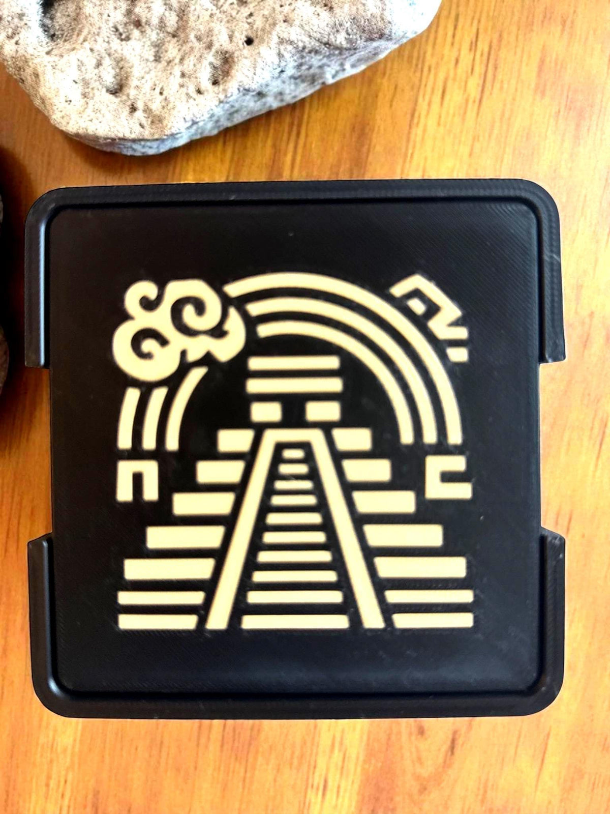 Geometric Coaster Set | Mesoamerican Pyramid Drink Coasters | Coffee Table Decor | Ancient Americas Inspired | Set of 4 or 6