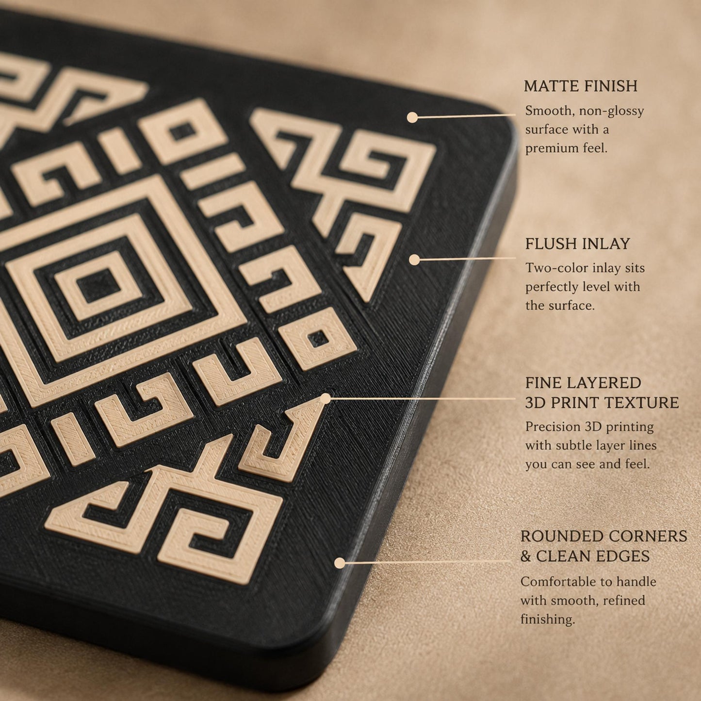 Andean Interlocking Coaster Set | Geometric Drink Coasters | Coffee Table Decor | Peruvian Inspired Design