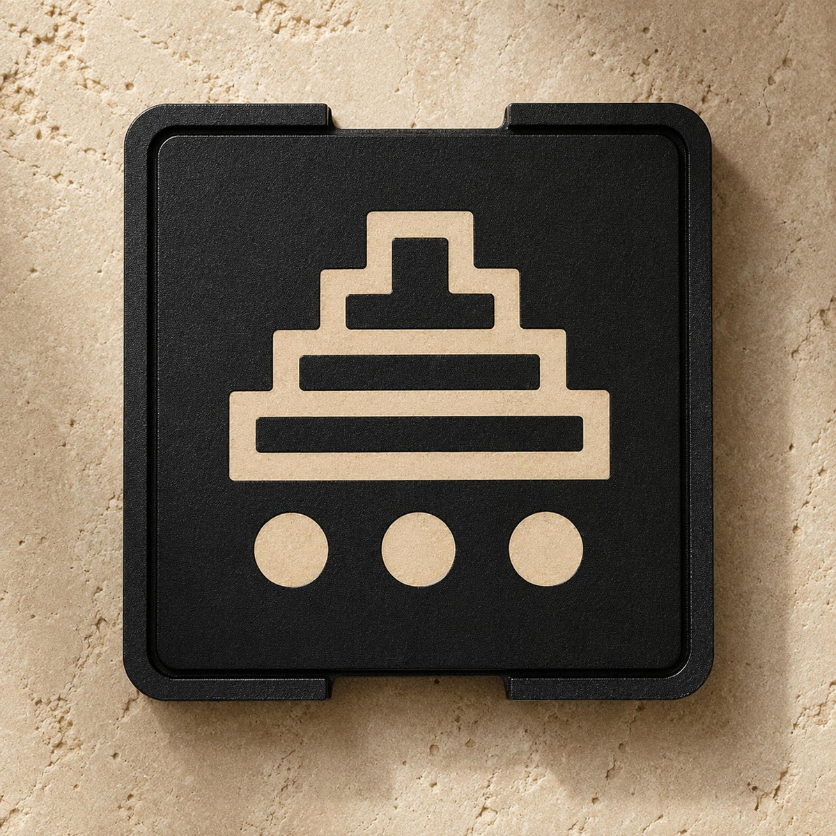 Stepped Pyramid Coaster Set | Mesoamerican Drink Coasters with Holder | Coffee Table Decor & Table Centerpiece